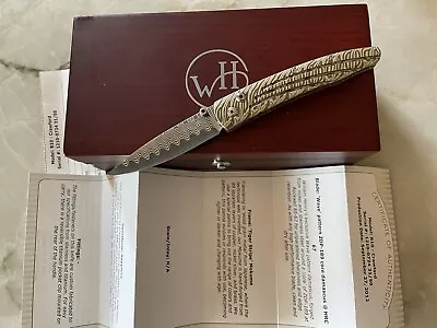 William Henry B10 Lancet CRAWFORD Folding Knife Damascus Sapphire 1 Of 50 LE • $777