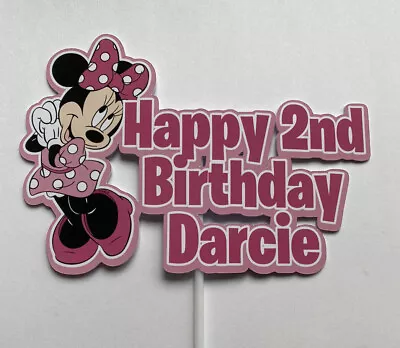 Personalised Minnie Mouse Cake Topper • £5.99