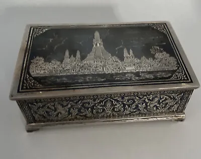 Sterling Silver Cigar Box / Jewelry Box (siam) Thailand Intricate Design • $245
