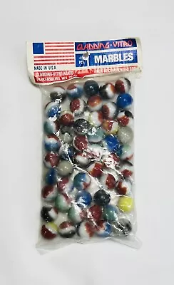 Vintage Gladding Vitro Agate 45 Marbles Original Bag Sealed USA • $25.11