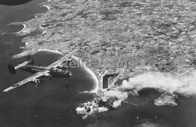 WW2 Picture Photo B-24J Liberator Bombs Targets In St Malo France Aug 1944 0762 • $5.90