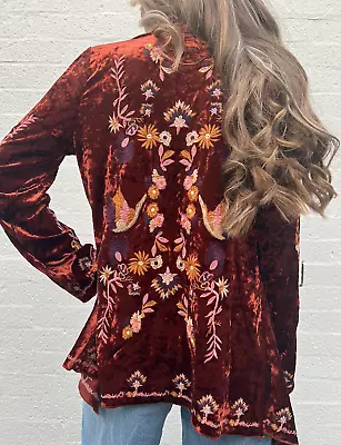 Embroidered Crushed Velvet Jacket Brand New!! Designed In Australia • $40