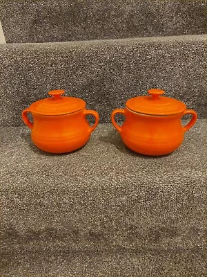 Le Creuset Soup Bowl With Lid X 2 - Orange • £20