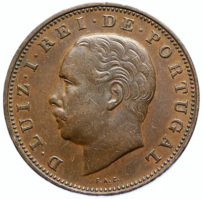 $118.80 • Buy 1883 PORTUGAL King Luis Luiz I Antique VINTAGE 20 Reis Portuguese Coin I97094