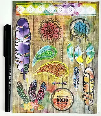 Dream Catcher Boho Feathers - Scrapbooking Card Stickers (NEW) Dimensional • $2.09