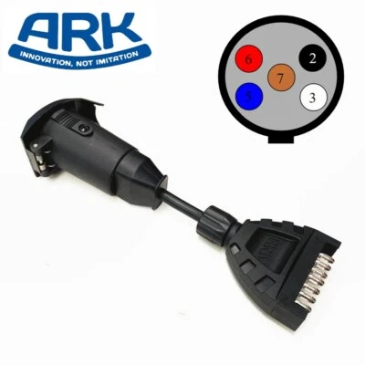 $28.50 • Buy Ark Trailer Electric Connection Adaptor 7 Pin Flat Plug To 5 Pin Large Socket
