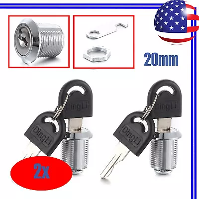 20mm Cylinder Cam Key Locks Tool Box File Cabinet Desk Drawer 2x/4x With Keys • $11.99