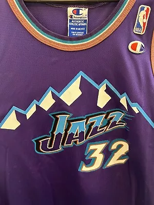 $50 • Buy Vtg Amazing Champion Karl Mailman Malone Utah Jazz #32 NBA Jersey Sz 44 Large
