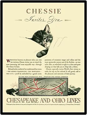 Chesapeake & Ohio Railroad New Metal Sign: Chessie Invites You To Ride • $19.88
