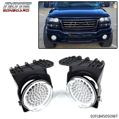 Fit For 03 04 05 06 Gmc Sierra Hyper White Full Led Fog Lights Lamp Left+right • $27.78