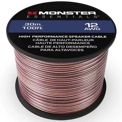 Monster XP Copper Clad Aluminum CCA Speaker Wire 12 Gauge Cable 100 FT Spool  • $53.02