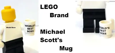 LEGO Worlds Best Boss Cup Mug THE OFFICE Michael Scott Desk Piece Award Gift • $14.30