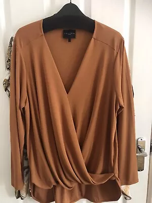£5 • Buy Live Unlimited Mustard French Crepe Wrap Top Size 22