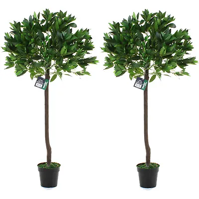 £24.99 • Buy Large Artificial Fake Tree Indoor Outdoor Home House Plant Bay Leaf 120cm Office