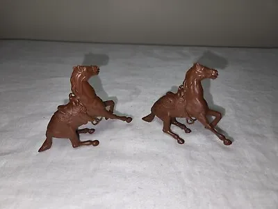 Vintage MARX Alamo Playset Others Brown Rearing Horse Lot Of Two  • $20