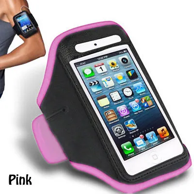 Pink IPhone 4 4S Sports Strong ArmBand Padded Soft Cover With Earphone Pocket • £1.95