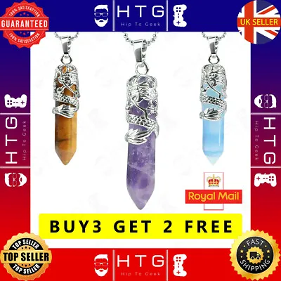 £3.99 • Buy Hexagonal Natural Quartz Crystal Chakra Healing Point Pendant Necklace Jewelry
