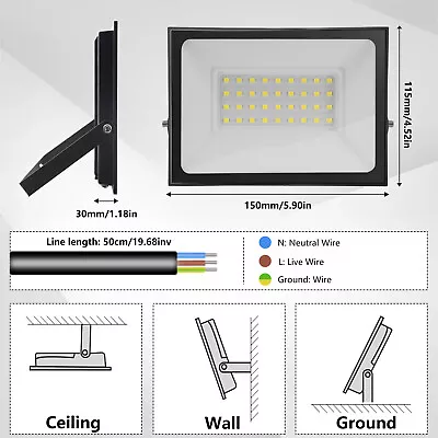 10-500W LED Flood Light Garden Outdoor Lamp Yard Security Spotlight With US Plug • $10.99