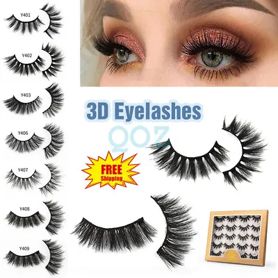 3D Mink Handmade Fake Eyelashes 10Pairs Natural Long Wispy Makeup False Lashes • $6.98
