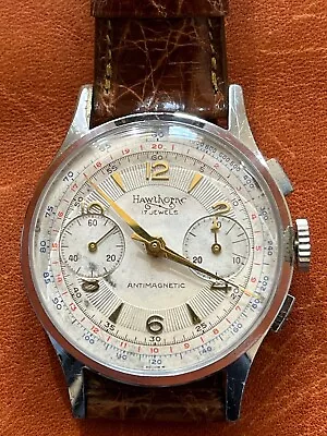 Hawthorne Swiss Vintage 2-register Chronograph Original Dial Running!! • $103.62