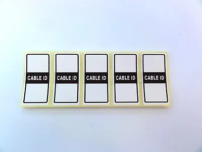 50x Cable Id Tidy Labels Self Adhesive Sticky Identification Stickers Tags White • £2.49