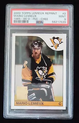 2000-01 Topps Reprint #2 O-Pee-Chee RC Rookie Reprint Mario Lemieux PSA 9 • $87.43