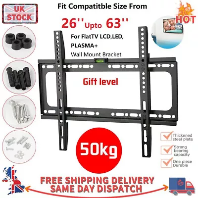 TV Wall Bracket Mount Slim LCD LED Plasma For 26 30 32 40 42 50 55 Upto 63 Inch • £6.64