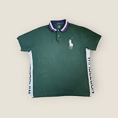 Mens Polo Ralph Lauren Wimbledon Green Polo Shirt XL 130 Years Tennis  • £34.99