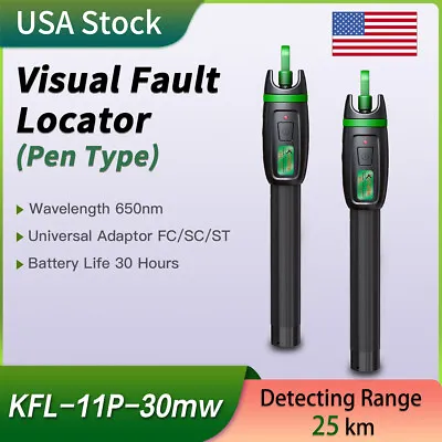 2 Pcs Fiber Optic Visual Fault Locator KFL-11P 30mw 25-30KM Traffic Breaker Pen • $40.55