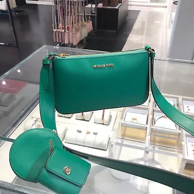 Michael Kors Jet Set Travel Sm Crossbody Bag Tech Attached Mk - Palmetto Green • $137