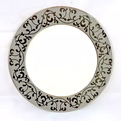 MIKASA Bond St Dinner Plate Gray Band Black Scrolls Platinum Rim L3423 MULTIPLES • $20