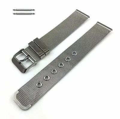 Thin Stainless Steel Metal Silver Mesh Replacement Watch Band Strap #5106 • $14.95