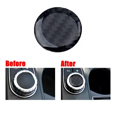 Carbon Fiber Car Inner Multimedia Knob Trim Sticker For Benz GLE GLS ML GL 16-19 • $16.99