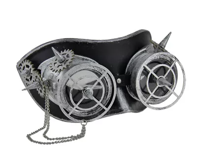 Zeckos Geared Up Spiked Steampunk Adult Goggles Mask With Chain • $14.61