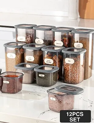 12 X Cereal Containers-Airtight Food Storage Container-Stackable-BPA FREE+Lids • £19.49