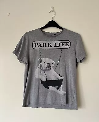 UNSUNG HERO Grey Printed  PARK LIFE  Tee Shirt Top SIZE SMALL Short Sleeved • £0.99