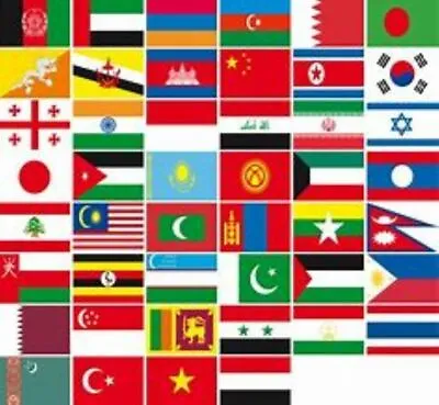 £3.45 • Buy Asian Countries Nations Sleeved Flags 18 X12  45CMX30CM  India Japan Pakistan 