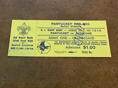 1982 Pawtucket Red Sox V Richmond Braves Full Baseball Ticket Mark Fidrych • $20