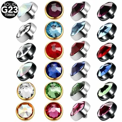 G23 Titanium Dermal Anchor Crystal Top Piercings Micro Dermal Women Body Jewelry • $11.05