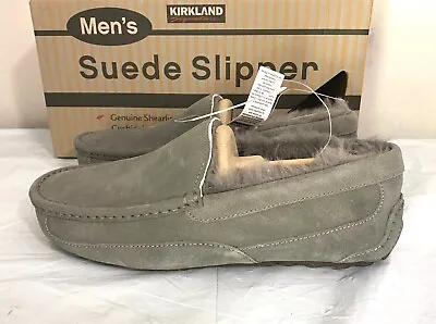 New Kirkland Signature Men's Suede Slippers - PICK SIZE - GRAY • $26.99