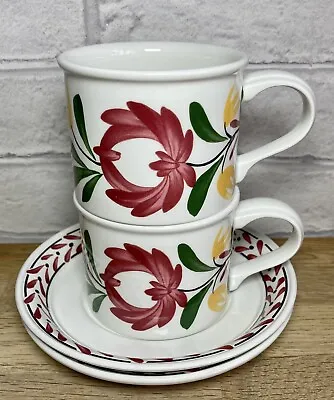 £18.99 • Buy Portmeirion Set Of 2 Welsh Dresser Tea Cups And Saucers By Angharad Menna 1992