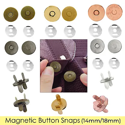 £2.79 • Buy Snap Fasteners Clasp Magnetic Button DIY Craft Making Clothes Purses Bag 14/18mm