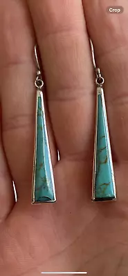 Sterling Silver 925 Mexican Silver Turquoise Earrings • £25