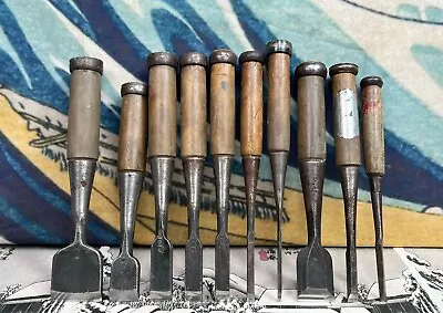 Japanese Vintage Chisel 10set Nomi Made By Famous Blacksmith Kano Etc /c20 • £9.11