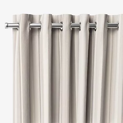 Laura Ashley Awning Stripe Curtains  BLACKOUT Eyelets W168/L182cm DOVE GREY • £58.49