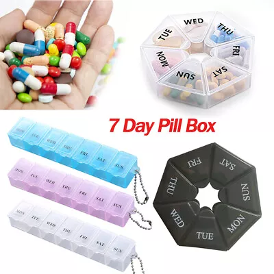 7 Day Pill Box Dispenser Medicine Tablet Storage Organiser Case Weekly Small • $6.04