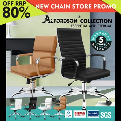 ALFORDSON Office Chair Ergonomic Executive Computer Seat Gaming Mid High Back • $139.85