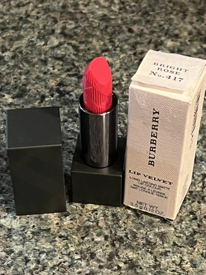$13.99 • Buy Burberry Lip Velvet Long Lasting Matte Lip Colour~No. 417 Bright Rose~NIB~Full S