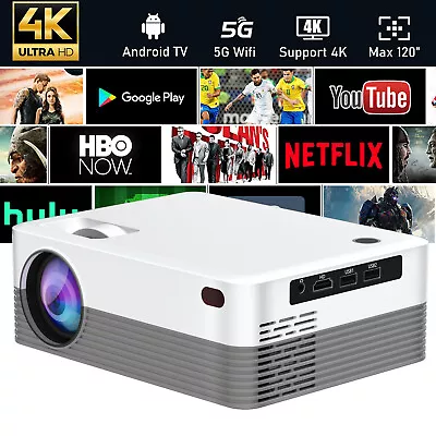 4K 7000 Lumen Mini Projector LED 1080P WiFi Bluetooth UHD Portable Home Theater • $73.99