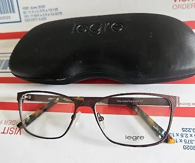 Legre Eyeglasses Frames LE5113 H10 Brown Full Rim 52-14-135 Metal W/ Case • $55